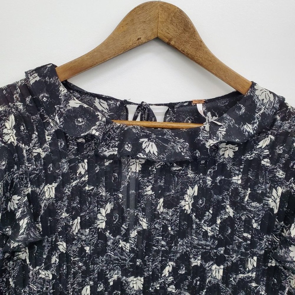 Free People Black & White Floral Mini Dress - Picture 10 of 16